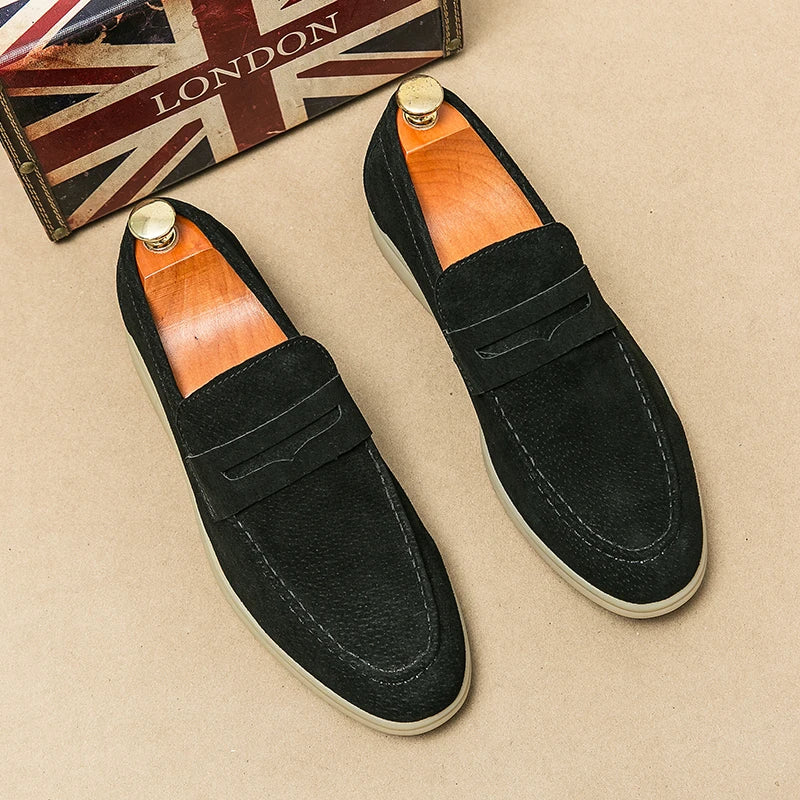 Leather Dress Shoes Breathable British Style Loafers Genuine Leather Versatile and Lightweight Casual Comfortable Office Shoes