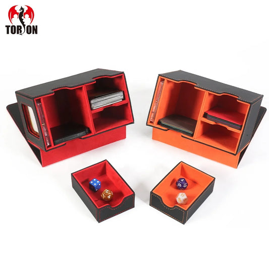 Torson Top Grade 160+ TCG CCG LCG for Windowed PU Leather Game Storage Deck Box Premium Card Storage Case for Card Playing