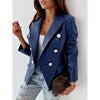 Wholesale Women Fashion PU Leather Jackets Coat Suit Europe Long Sleeve Double-breasted Button Lady Women's Clothes Jacket