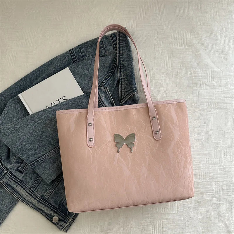 Large Capacity Tote Bag Women PU Leather Shoulder Handbag Ladies Casual Hand Bag Versatile Shopping Wholesale Custom Logo