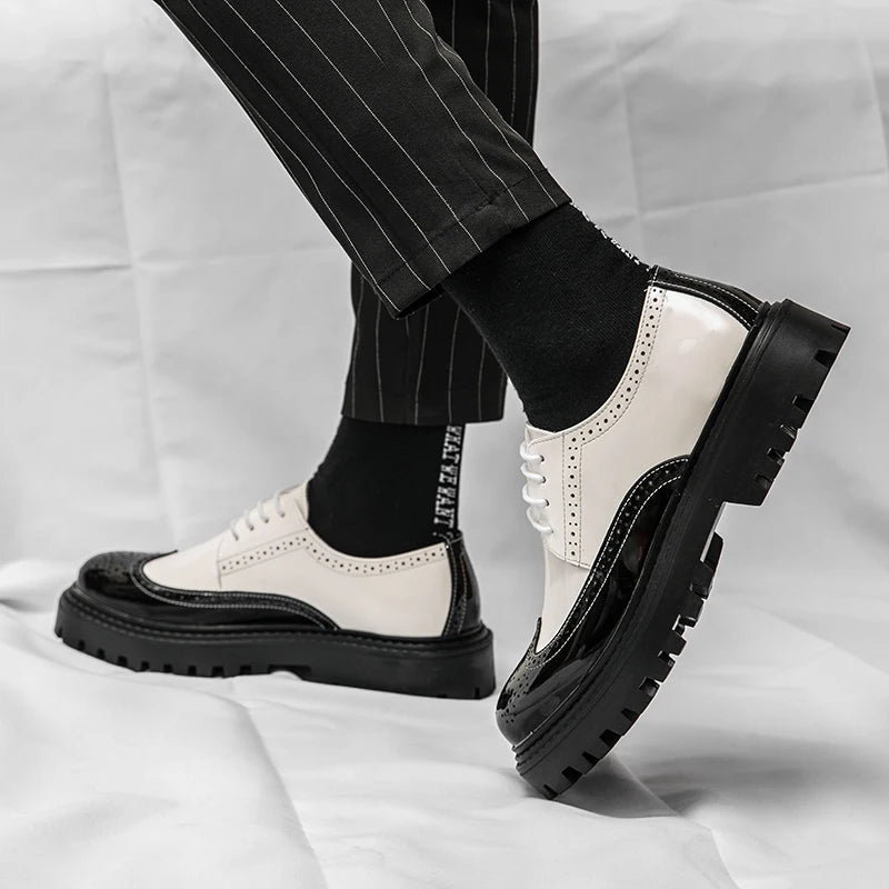 Slip-On Men's Loafers Shoes Cow Leather Solid Comfortable Hard-Wearing Platform Casual Dress Shoes Oxfords Spring Summer Autumn