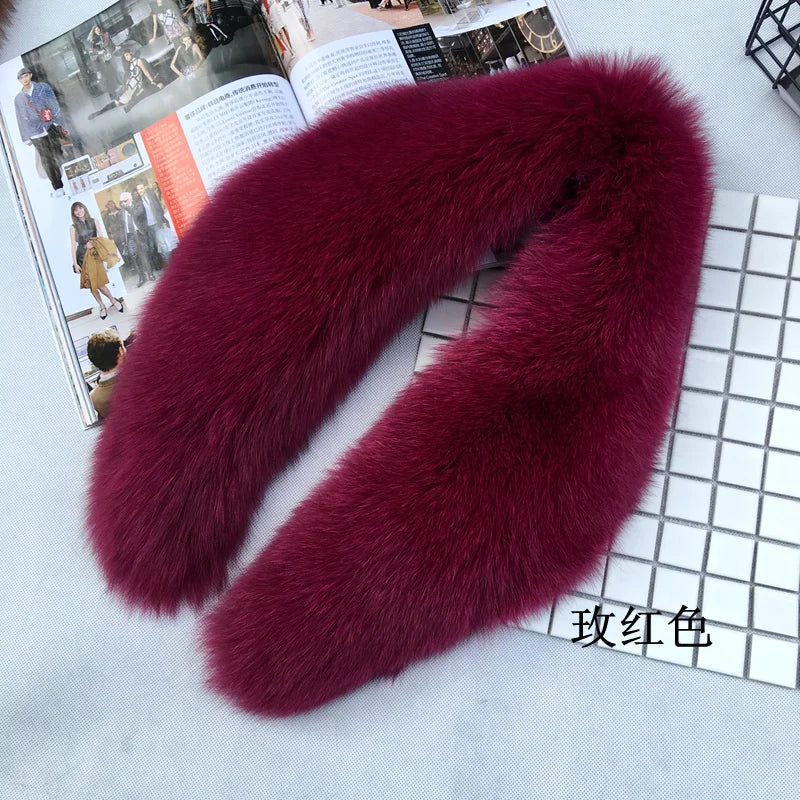 100% Natural Real Fox Fur Collar For Women And Men's Coat Jacket Fur Collar Extra Large Size Neck Warmer Fur Scarf Shawls