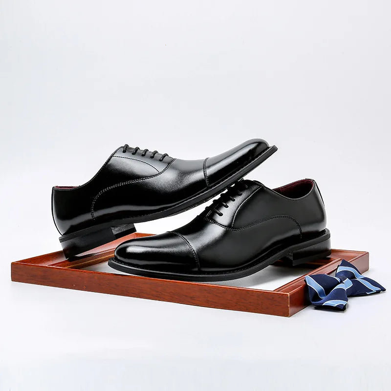 Italian Formal Oxfords Zapato De Vestir Office Shoes Genuine Leather Casual Business Men's Leather Dress Shoes