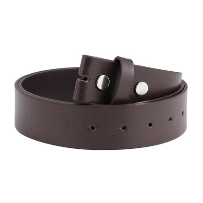 Wholesale Custom Men's Pu Black Brown Leather Belts Snap on Strap Without Buckle Top Quality in Stock Free Sample