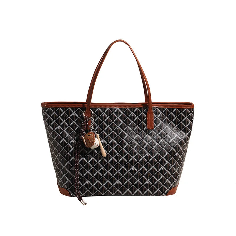 Wholesale Designer Luxury Large Canvas and Real Leather Tote Bags for Women Small Pocket Composite Bag Men Handbags Shopping