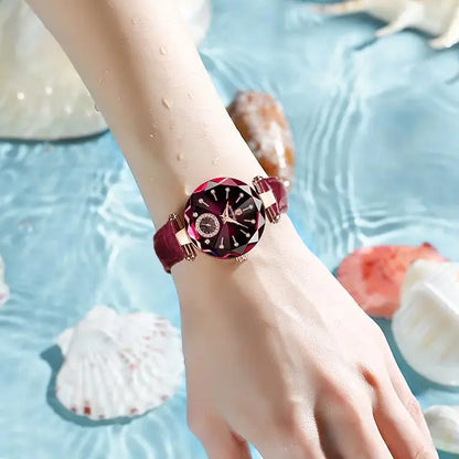 POEDAGAR 719 Leather Women's Quartz Wristwatch Fashion Vintage Business Luxury Waterproof  Watch for Women Ladies Montre Relojes