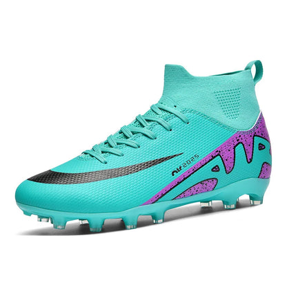 High Quality Football Socks Soccer Children's Unisex Anti-Slip Football Shoes with Synthetic Leather Upper for Grass Training