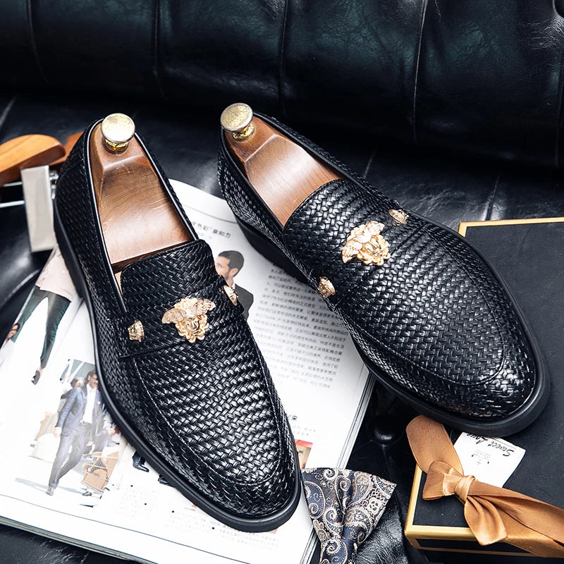 New Products 2025 British Men's Leather Dress Shoes Driving Casual Black Formal Shoes for Wedding Party