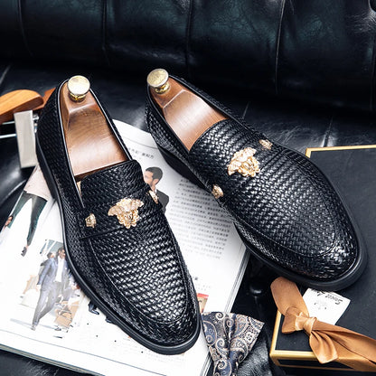 New Products 2025 British Men's Leather Dress Shoes Driving Casual Black Formal Shoes for Wedding Party