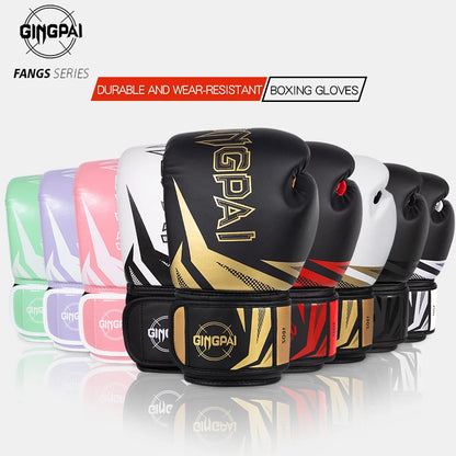 Professional Muay Thai MMA Sanda Training Gloves Daily Outdoor Waterproof PU Leather 6-16oz for Closure Non-Slip