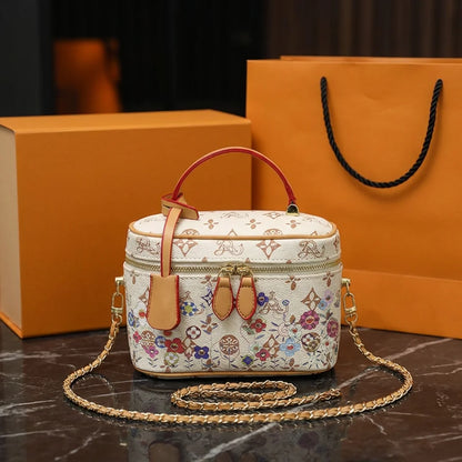 Top-Tier Designer Luxury Vanity Bag Genuine Leather Cowhide Multi-color Flower Monogram Handbag Crossbody Bag