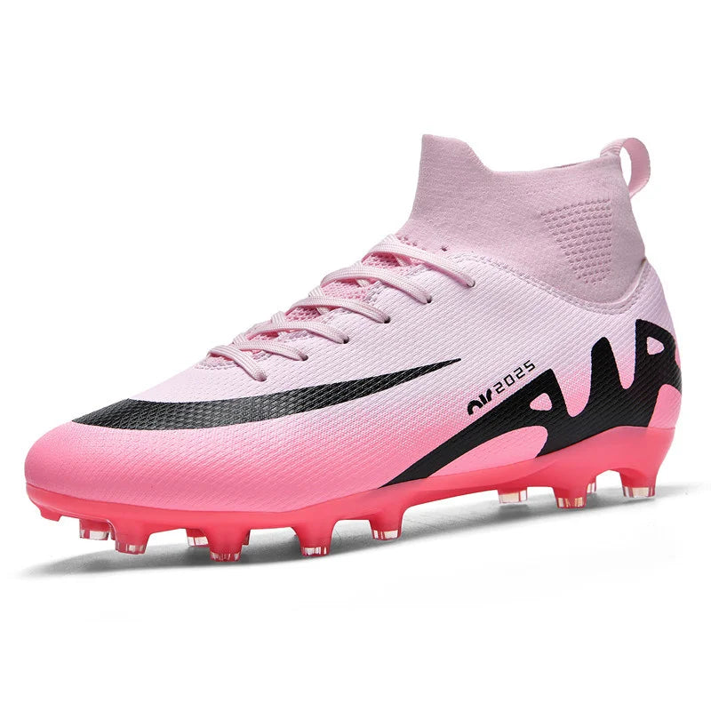 High Quality Football Socks Soccer Children's Unisex Anti-Slip Football Shoes with Synthetic Leather Upper for Grass Training