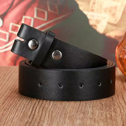 Wholesale Custom Men's Pu Black Brown Leather Belts Snap on Strap Without Buckle Top Quality in Stock Free Sample