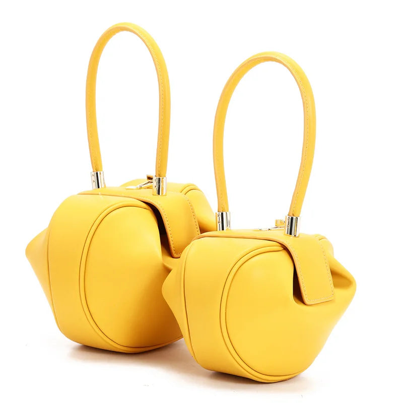 Luxury Ostrich Pattern Genuine Leather Handbag Women Large Capacity Dumpling Bag Designer Soft Cowhide Tote Sac a Main