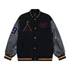 Trendy Brand Flag Letter Embroidered Baseball Jacket Autumn and Winter Retro Loose PU Leather Sleeves Men's Jacket