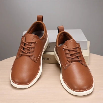 Large Size Artificial Leather Men's Shoes Business Casual Lace-up Oxford Wedding Shoes Lightweight Cushioning Dress Shoes All