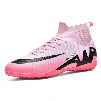 High Quality Football Socks Soccer Children's Unisex Anti-Slip Football Shoes with Synthetic Leather Upper for Grass Training