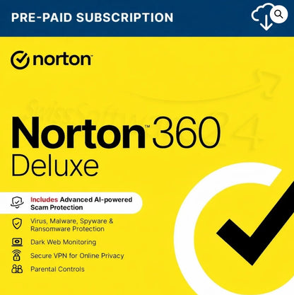 Globally Norton 360 Deluxe 5PC 1 Year Email Bind Antivirus Software License Online Fast Send Europe