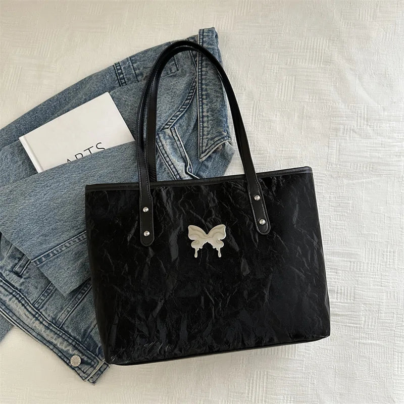 Large Capacity Tote Bag Women PU Leather Shoulder Handbag Ladies Casual Hand Bag Versatile Shopping Wholesale Custom Logo