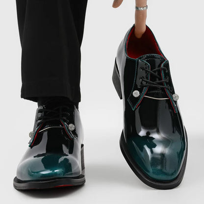 25165 Good Quality New Black Business Men Leather Shoes Fashion square Toe Men Dress Shoes