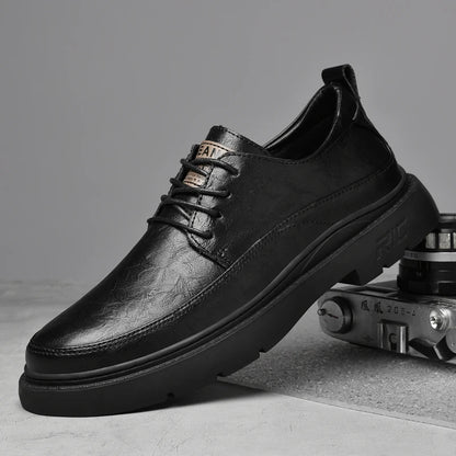 Men's Dress Uniform Oxford Work & Safety Outdoor Shoes Low-top Lace up Leather Business Thickened Fleece Cotton Padded Warm