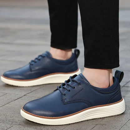 Large Size Artificial Leather Men's Shoes Business Casual Lace-up Oxford Wedding Shoes Lightweight Cushioning Dress Shoes All