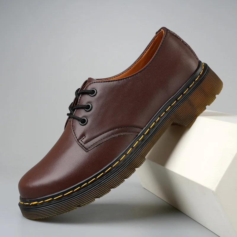 High Quality Genuine Leather Oxford Lace-up Korean-style Dress Shoes Beef Tendon Durable Casual Business Party Walking Shoes Men