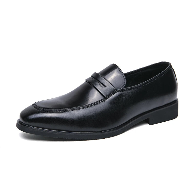 Cross-border Men's New Design Dress Shoes & Oxfords PU Leather Casual High Top Toe Loafers Easy Wear Large Sizes Fashion Shoes