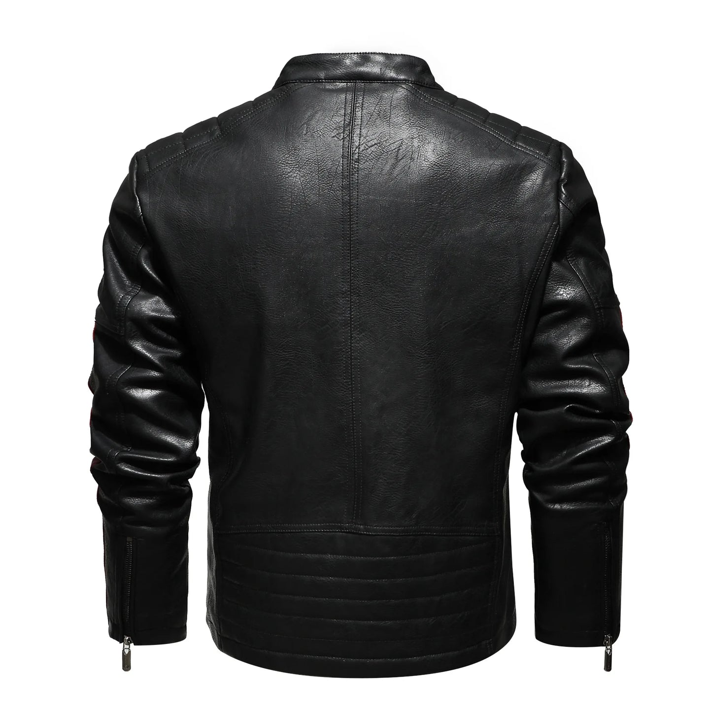 New Arrival Washed Cotton Embroidery Color Matchingmotorcycle Pu Leather Men Jacket for Man