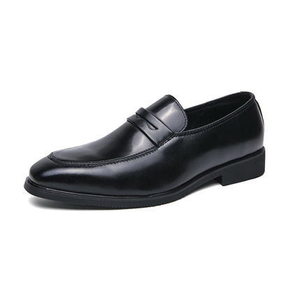 Cross-border Men's New Design Dress Shoes & Oxfords PU Leather Casual High Top Toe Loafers Easy Wear Large Sizes Fashion Shoes
