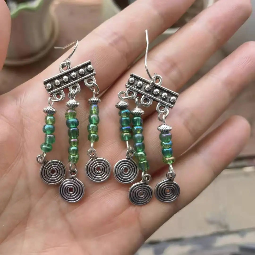 leather Earrings big leather Earrings Spiral Shell leather earrings Bohemia Earring