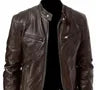Custom Logo Wholesale Autumn Winter Mens Warm Windbreaker Faux PU Leather Coat Plus Size 4xl 5xl Motorcycle Jackets