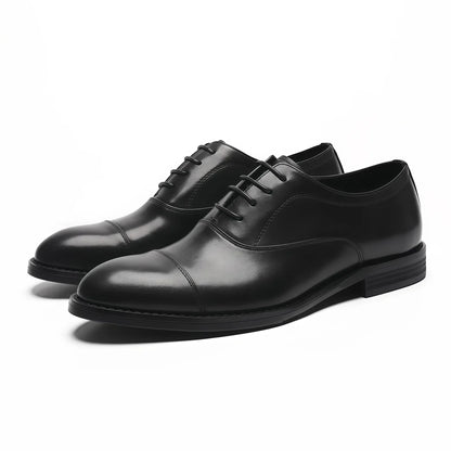 Designer Three-joint Retro Genuine Leather Lace-up Korean-style Breathable Non-slip Spring Business Oxford Shoes Rabbit Fur