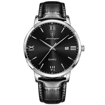 POEDAGAR 826 Men's Watches Top Reloj Luxury Men Wrist Watch Leather Quartz Watch Sports Waterproof Male Business Date Clock