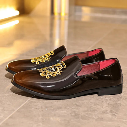 New Hot Selling Large Size 40-48 Embroidered Business Casual Breathable Men's Leather Shoes
