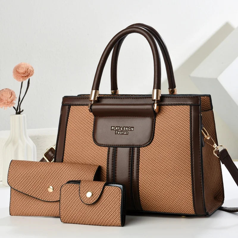 Customized Factory Casual Tote Women's Wallet Handbag Saffiano Leather PU Chain Nylon Lining Low Price Designer Zipper Style