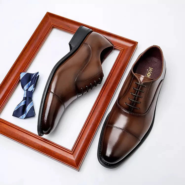 Italian Formal Oxfords Zapato De Vestir Office Shoes Genuine Leather Casual Business Men's Leather Dress Shoes