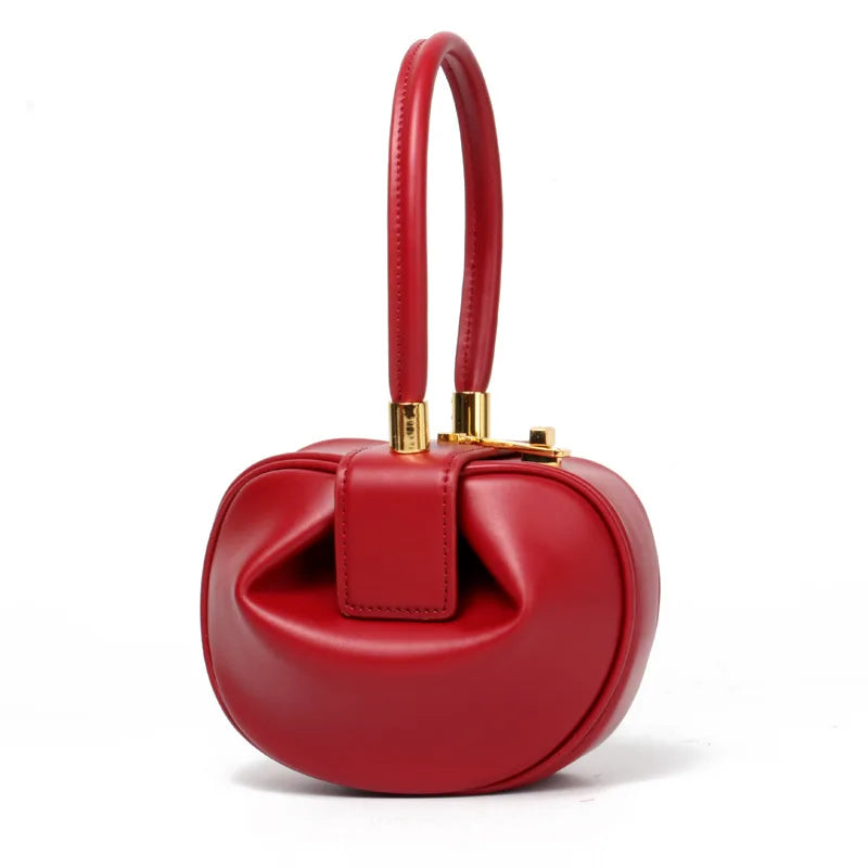Luxury Ostrich Pattern Genuine Leather Handbag Women Large Capacity Dumpling Bag Designer Soft Cowhide Tote Sac a Main