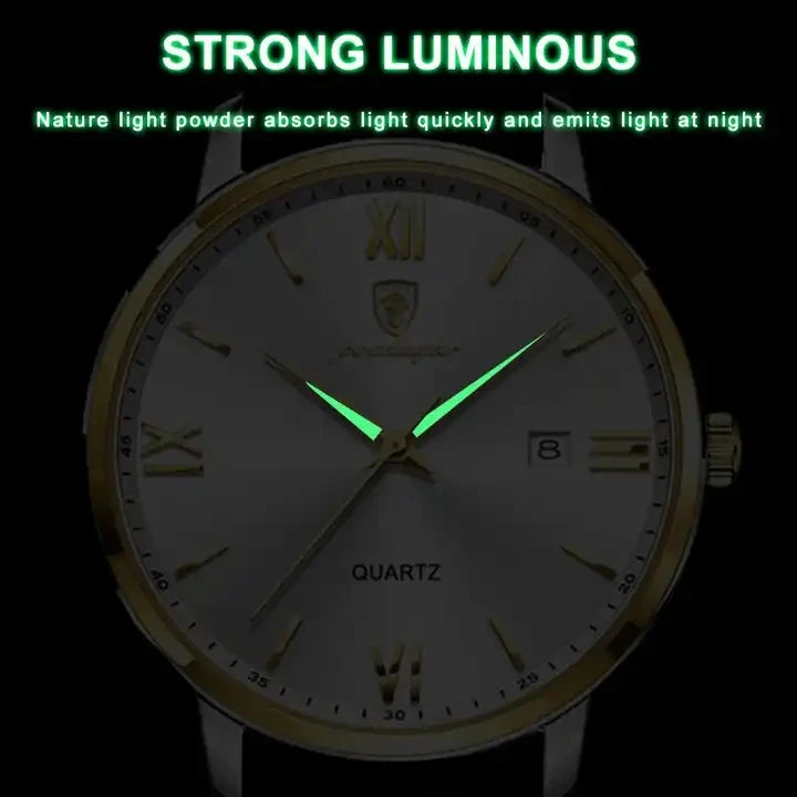 POEDAGAR 826 Men's Watches Top Reloj Luxury Men Wrist Watch Leather Quartz Watch Sports Waterproof Male Business Date Clock