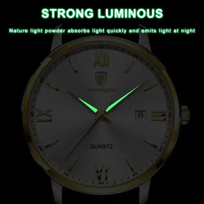 POEDAGAR 826 Men's Watches Top Reloj Luxury Men Wrist Watch Leather Quartz Watch Sports Waterproof Male Business Date Clock