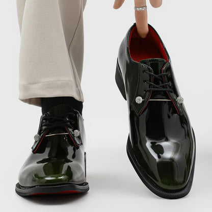 25165 Good Quality New Black Business Men Leather Shoes Fashion square Toe Men Dress Shoes