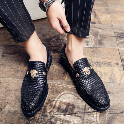 New Products 2025 British Men's Leather Dress Shoes Driving Casual Black Formal Shoes for Wedding Party