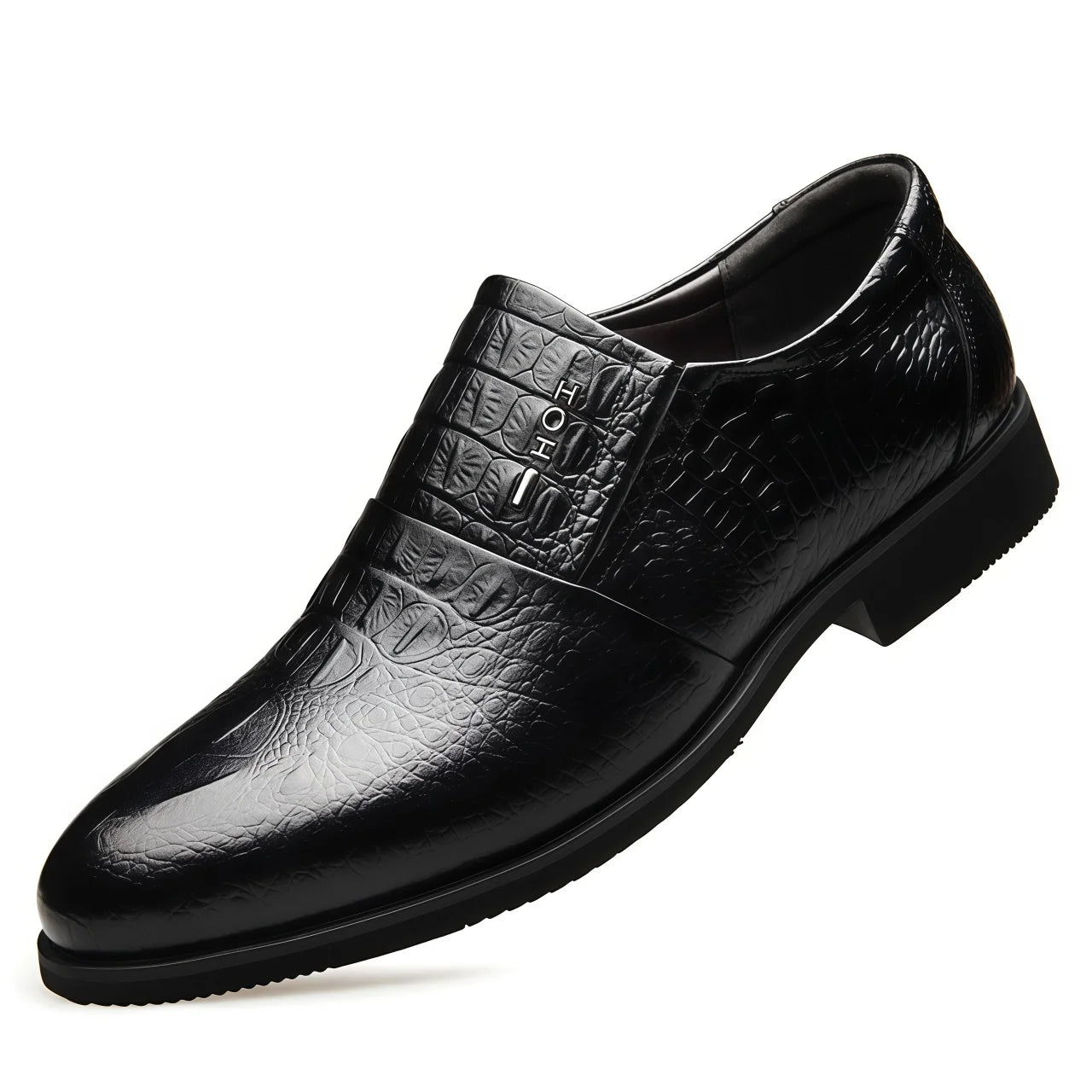 Designer Men's Genuine Leather Business Formal Shoes for Animal Print Slip-On Design Spring Wedding Breathable Versatile