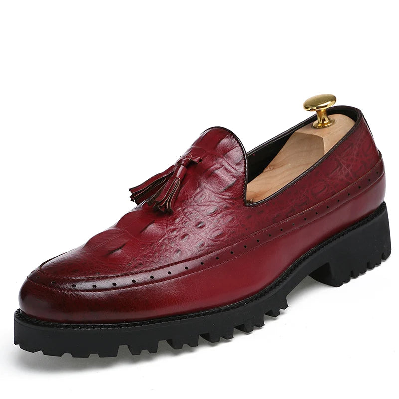 2021 New Arrivals Mens Oxford Loafers Slip-On Pointy Toe Business Casual Dress Formal Leather Shoes