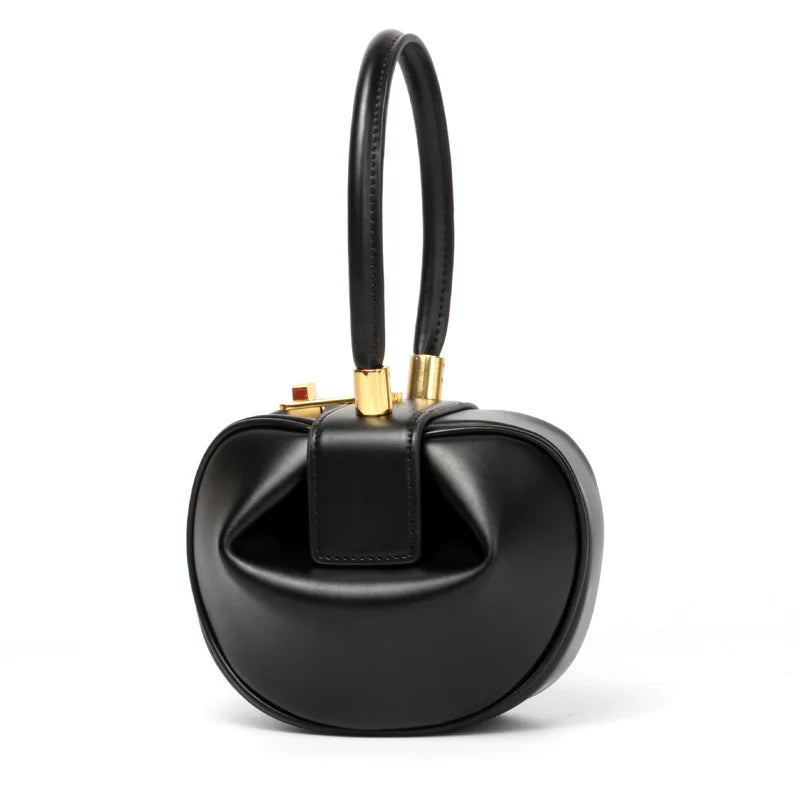 Luxury Ostrich Pattern Genuine Leather Handbag Women Large Capacity Dumpling Bag Designer Soft Cowhide Tote Sac a Main