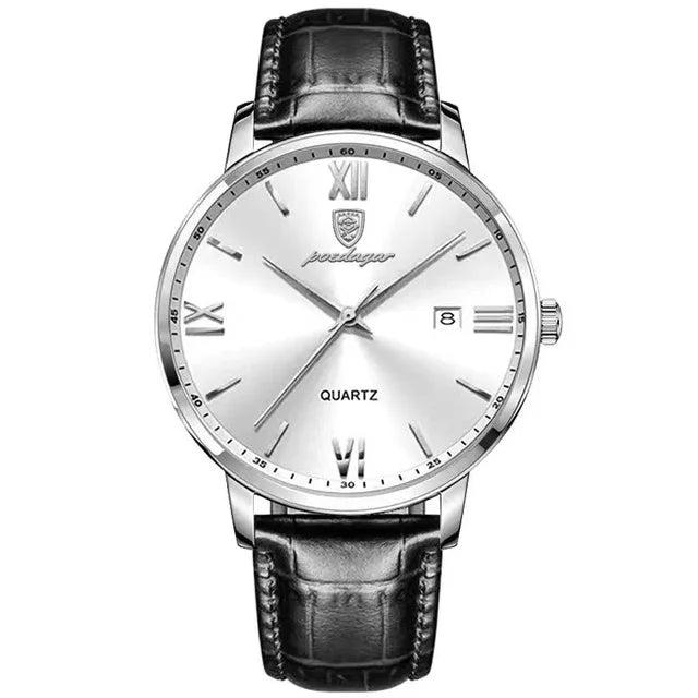 POEDAGAR 826 Men's Watches Top Reloj Luxury Men Wrist Watch Leather Quartz Watch Sports Waterproof Male Business Date Clock