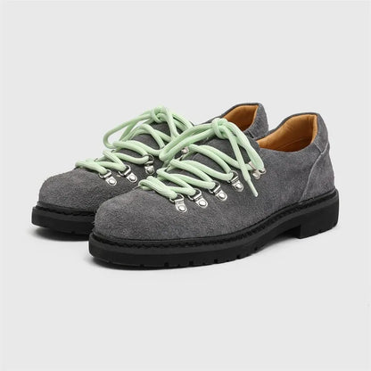 New Design Thick Sole Pointed Toe Faux Suede Leather Derby Shoes Classic Durable Height Increasing Dress Shoes