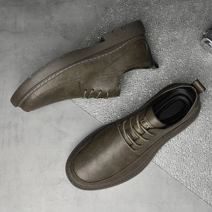 Men's Dress Uniform Oxford Work & Safety Outdoor Shoes Low-top Lace up Leather Business Thickened Fleece Cotton Padded Warm