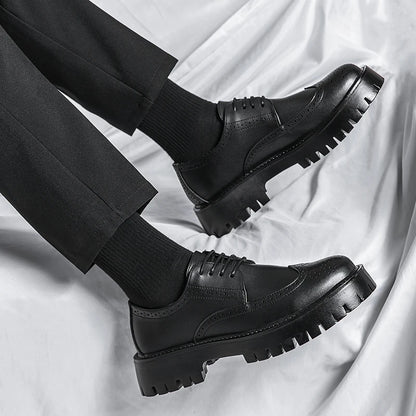 Latest Design High Quality Oxford Formal Shoes Slip-on Black Platform Men's Leather Dress Shoes Genuine Leather