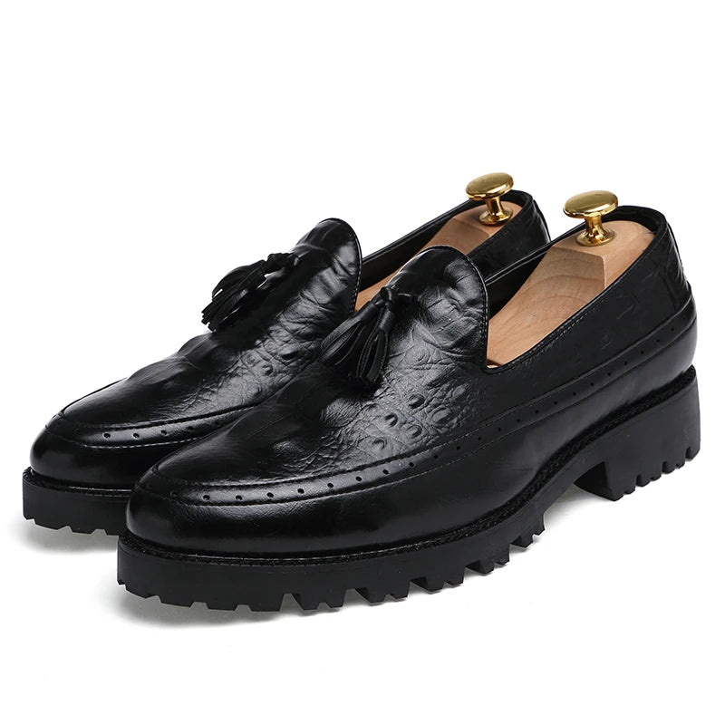 2021 New Arrivals Mens Oxford Loafers Slip-On Pointy Toe Business Casual Dress Formal Leather Shoes